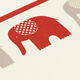 Elegant Flat Note Cards with Red Elephant Image 3 of 3
